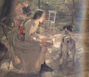 Fritz von Uhde The Artist's Daughters in the Garden (nn02) oil painting on canvas